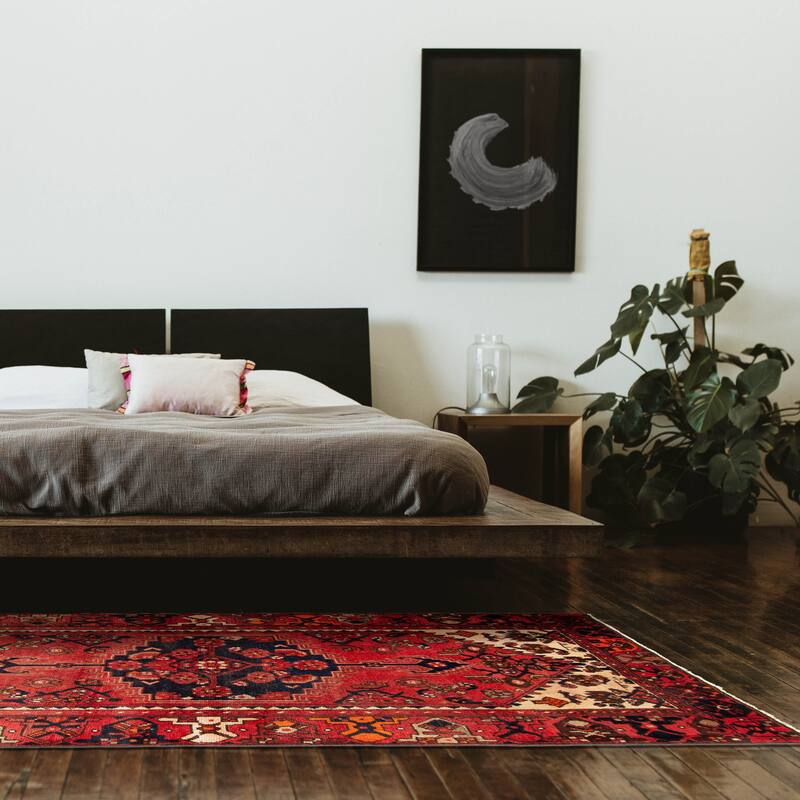 ECARPETGALLERY Hand-knotted Andelz Red Wool Rug - 4'0 x 6'4