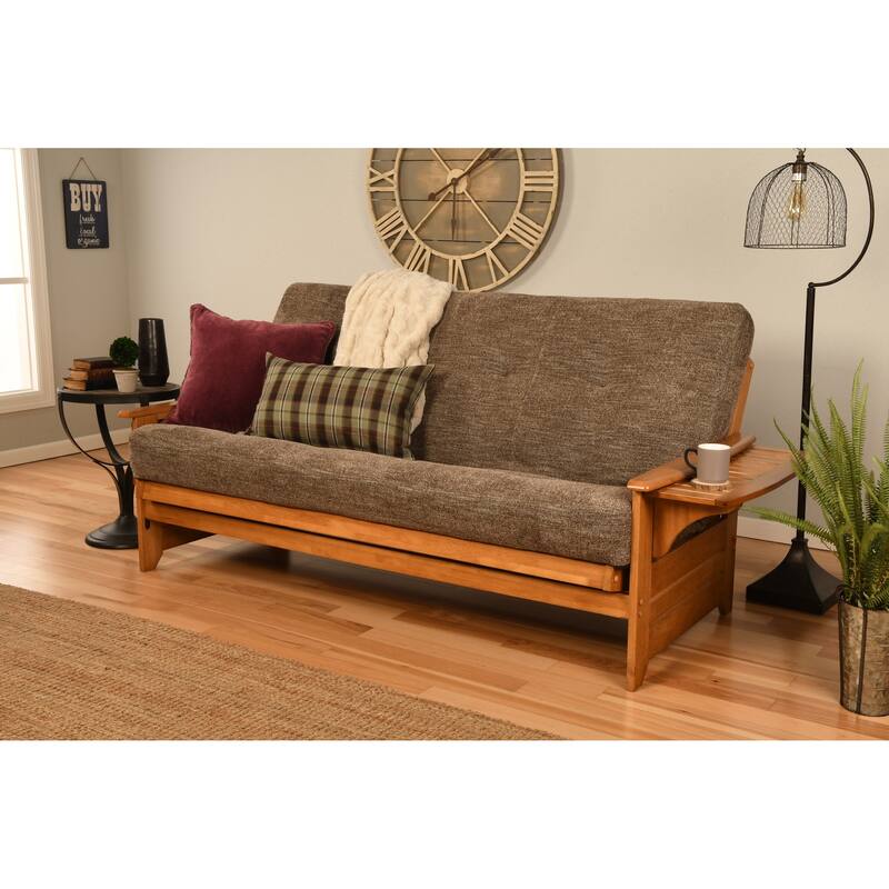 Somette Phoenix Butternut Futon Set with Hand Woven Mattress