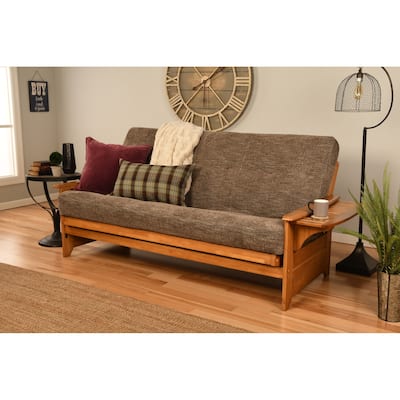 Somette Phoenix Butternut Futon Set with Hand Woven Mattress