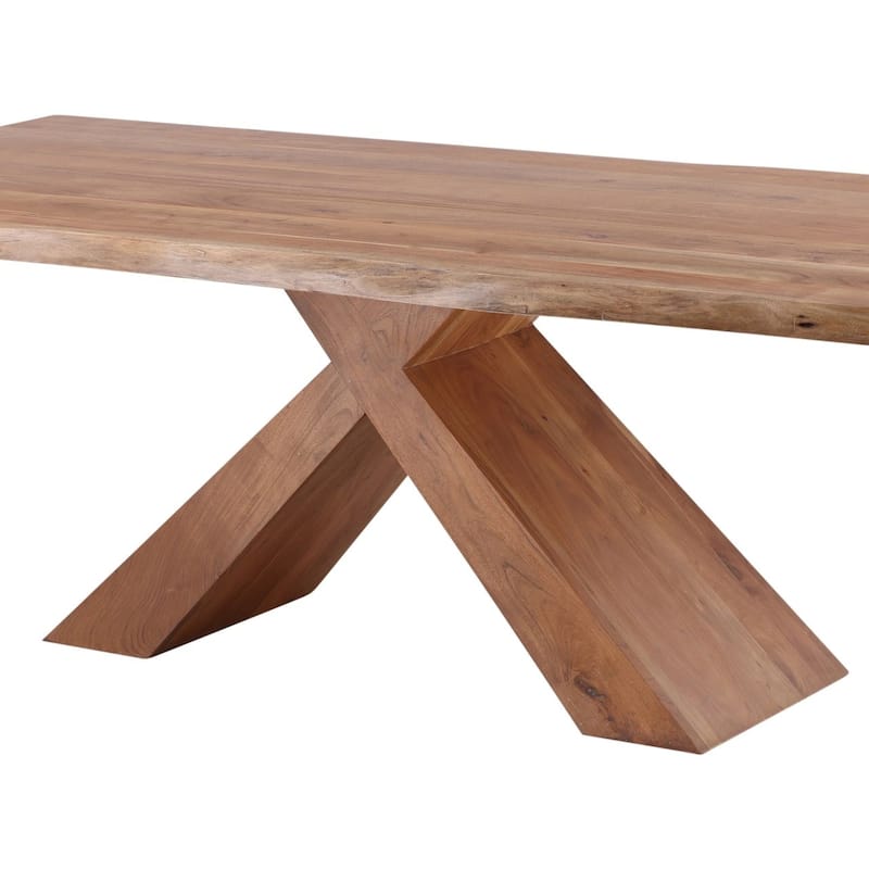 Furniture Classics Willis Natural Acacia X Base Rustic Dining Table