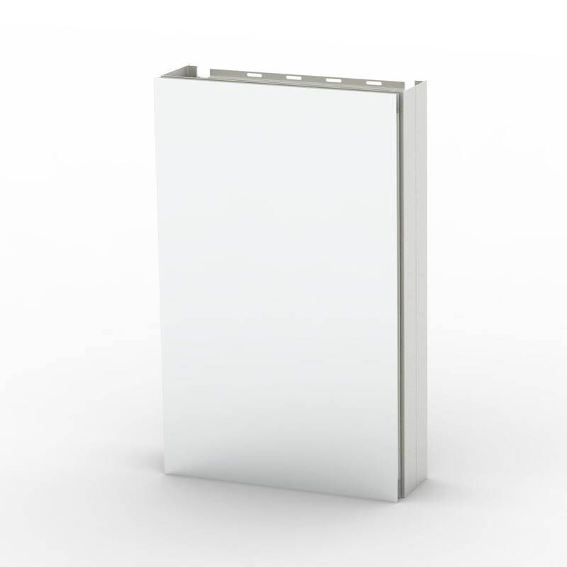 15" x 24" Rectangular Aluminum Surface Mount Medicine Cabinet with Mirror and Shelves - 15" x 24" - Silver