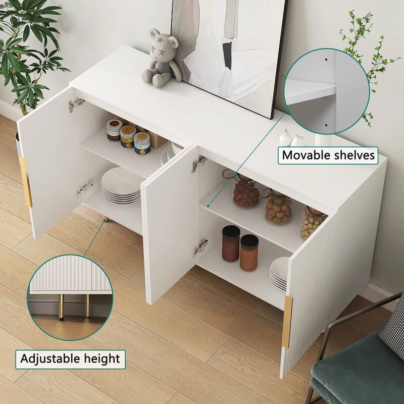 Roomfitters Modern Buffet Cabinet with Storage, Kitchen Sideboard Cupboard, Dining Room Credenza, Entryway Table