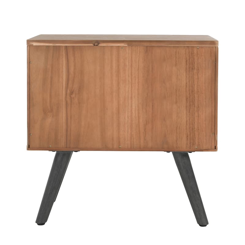 Clyde Mid-Century Solid Wood 2 Drawer Nightstand by Kosas Home