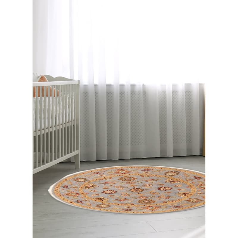 ECARPETGALLERY Hand-knotted Jamshidpour Grey Wool Rug - 3'11 x 3'11