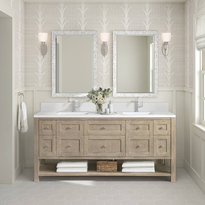 James Martin Vanities Breckenridge 72" Double Vanity, Whitewashed Oak