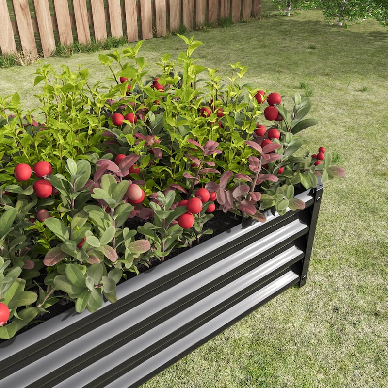 Metal Raised Rectangle Planter Beds for Plants, Metal Oval Raised Garden Bed Planter