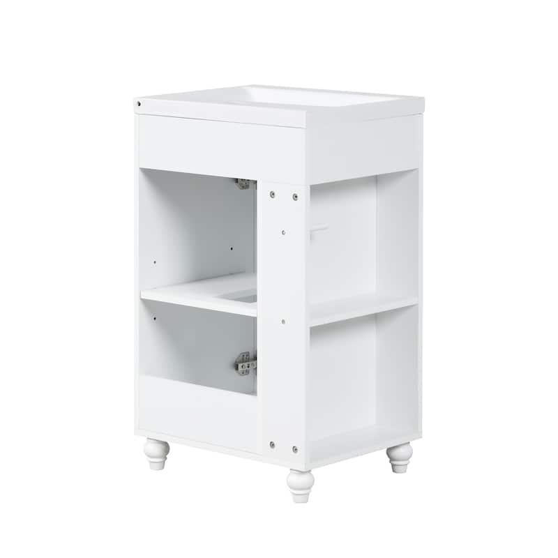 Roomfitters 20" Bathroom Vanity with Sink Cabinet with Two-Tier Shelf Adjustable Shelf Solid Wood and MDF Frame