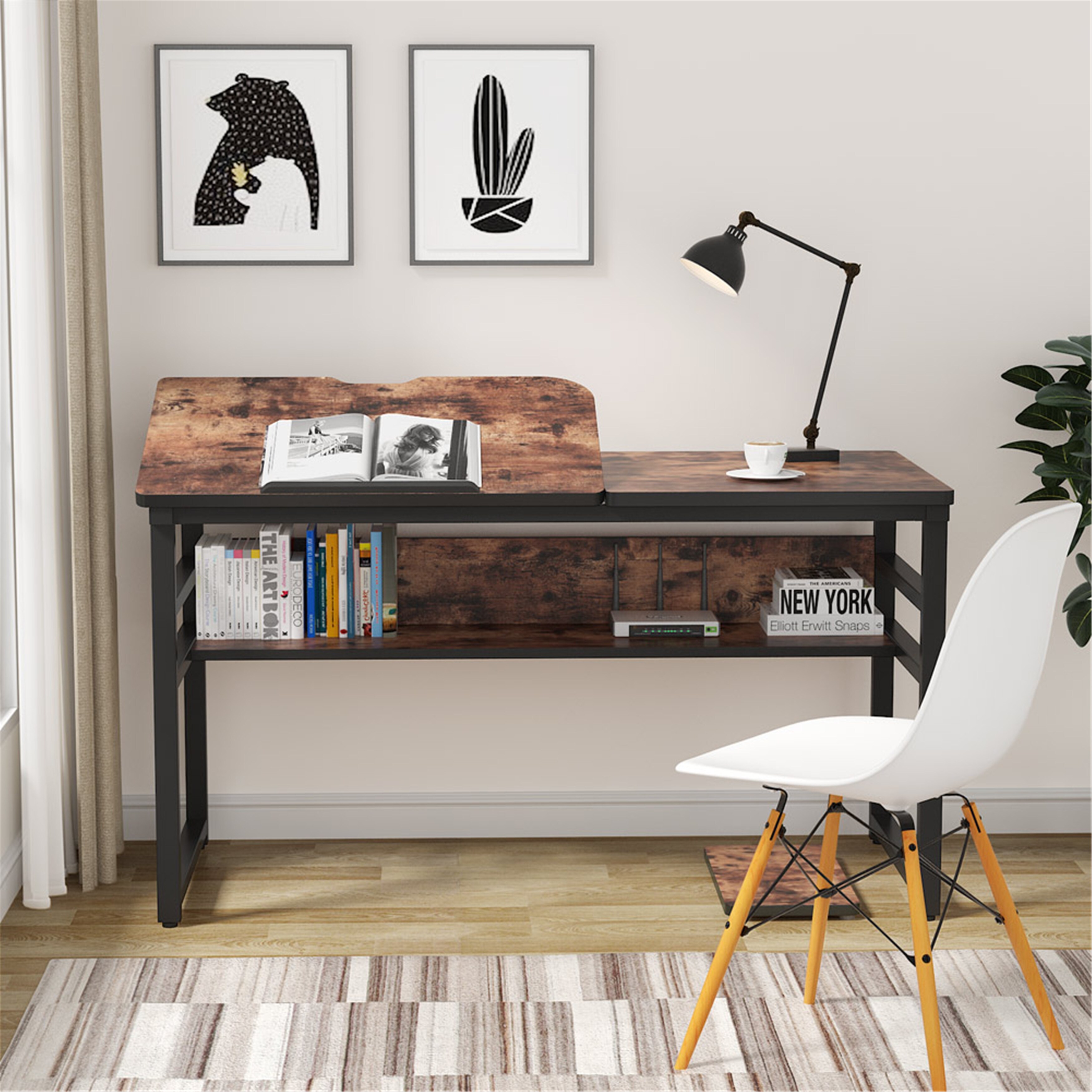 Large Computer Desk With Storage Shelf Drafting Table Craft Drawing Desk On Sale Overstock 30387474 Browse our wide selection of tables in all sorts of sizes and styles to find one that'll fit your needs and your space. large computer desk with storage shelf drafting table craft drawing desk