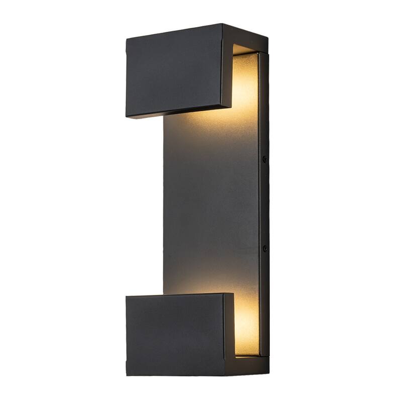 15" Modern Black Outdoor Led Wall Sconce - 1 PACK - 1 PACK