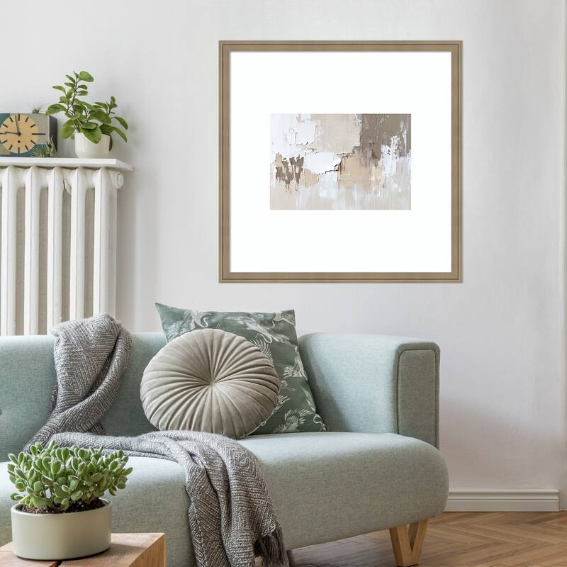 Textured Silence No. 2 by Irena Orlov Wood Framed Wall Art Print - Florence Light Brown