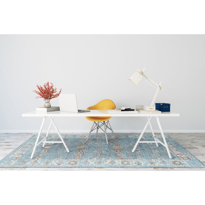 Alora Decor Infinity Collection Blue Floral Rug