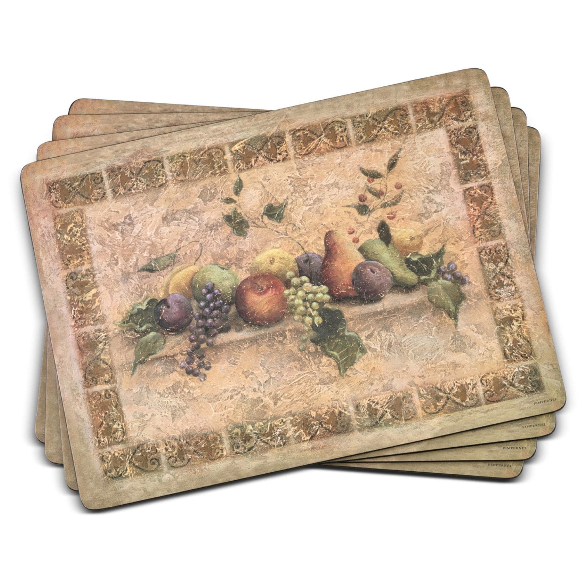 Pimpernel Tuscan Palette Cork Backed Placemats Set of 4 Heat Stain Guard - 15.7 inches x 11.7 each