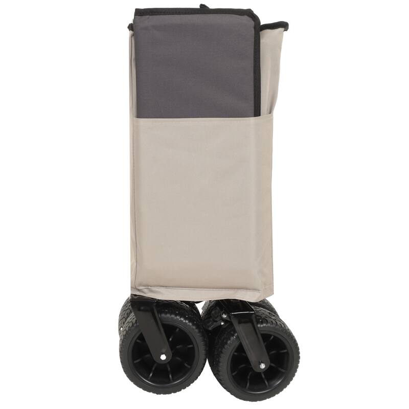 Push-Pull Folding Wagon with 360 Degree Wheels, Heavy-Duty, Adjustable