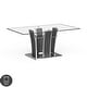 preview thumbnail 6 of 16, Furniture of America Resk Modern 72-inch Glass Top Wood Dining Table