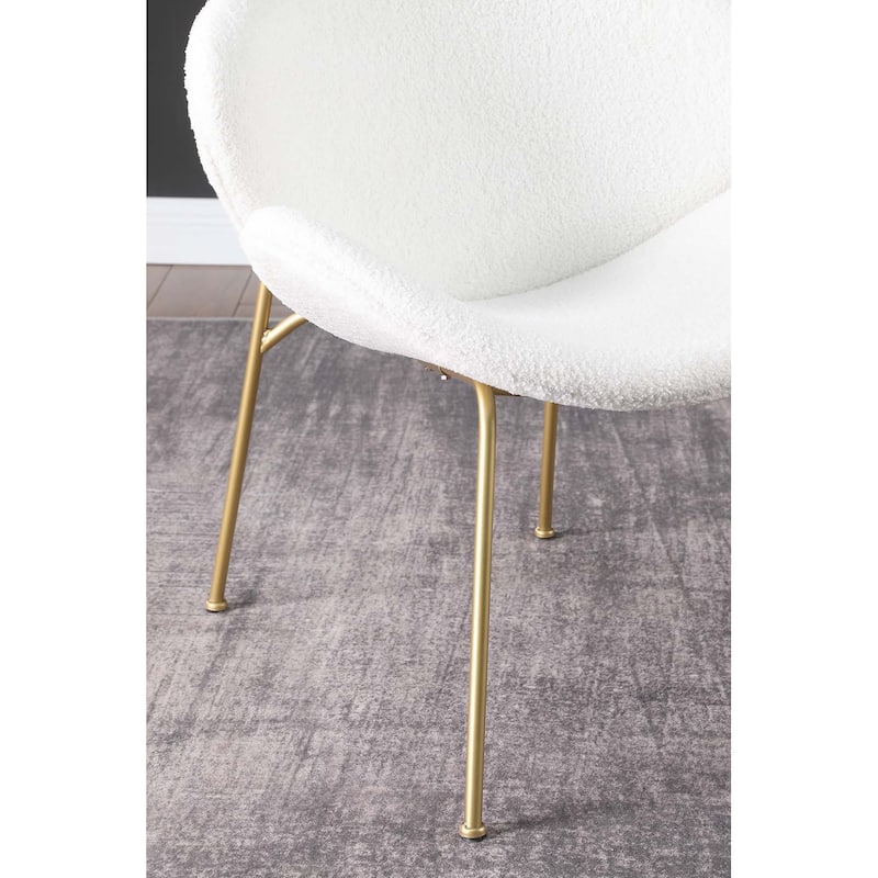 Velvet Chair for Home/Office/Dining - White Teddy