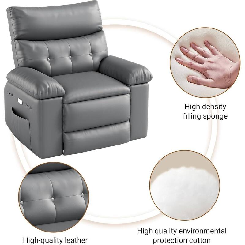 Oversized Recliner Sofa Chair with Massage for Living Room Bedroom