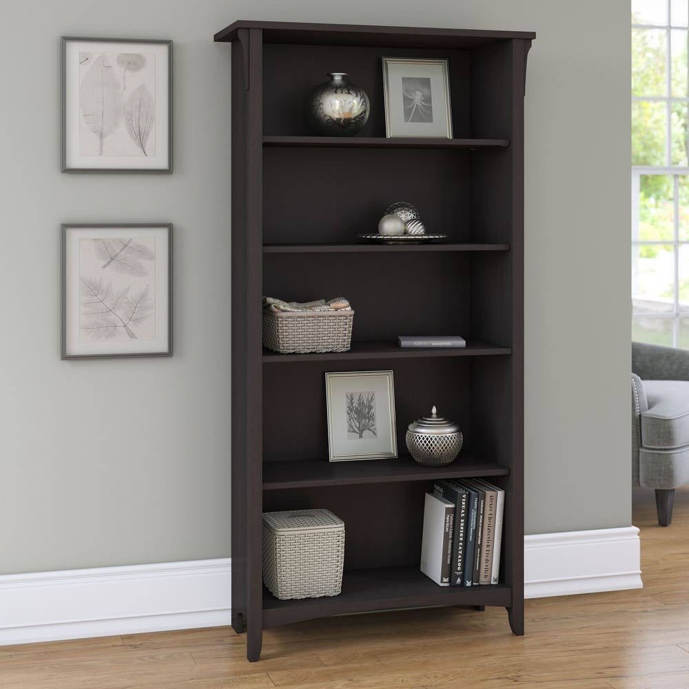 Bush Furniture Salinas Tall 5 Shelf Bookcase with Adjustable Shelves
