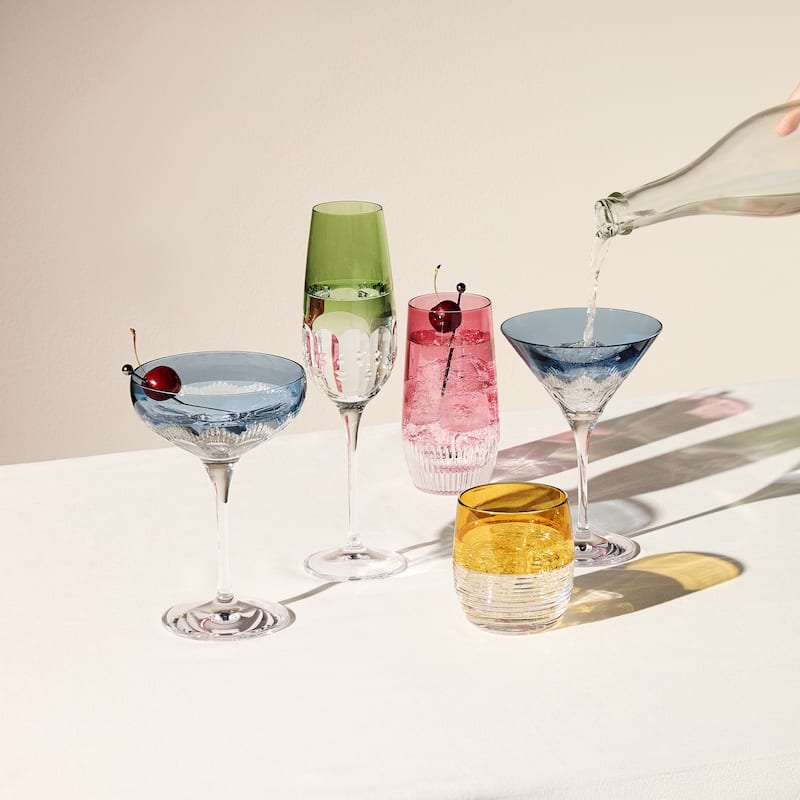 Waterford Mixology Colour Martini 8floz, Mixed Pattern, Set of 4