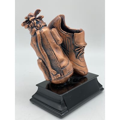 Bronze Golf Bag and Shoe