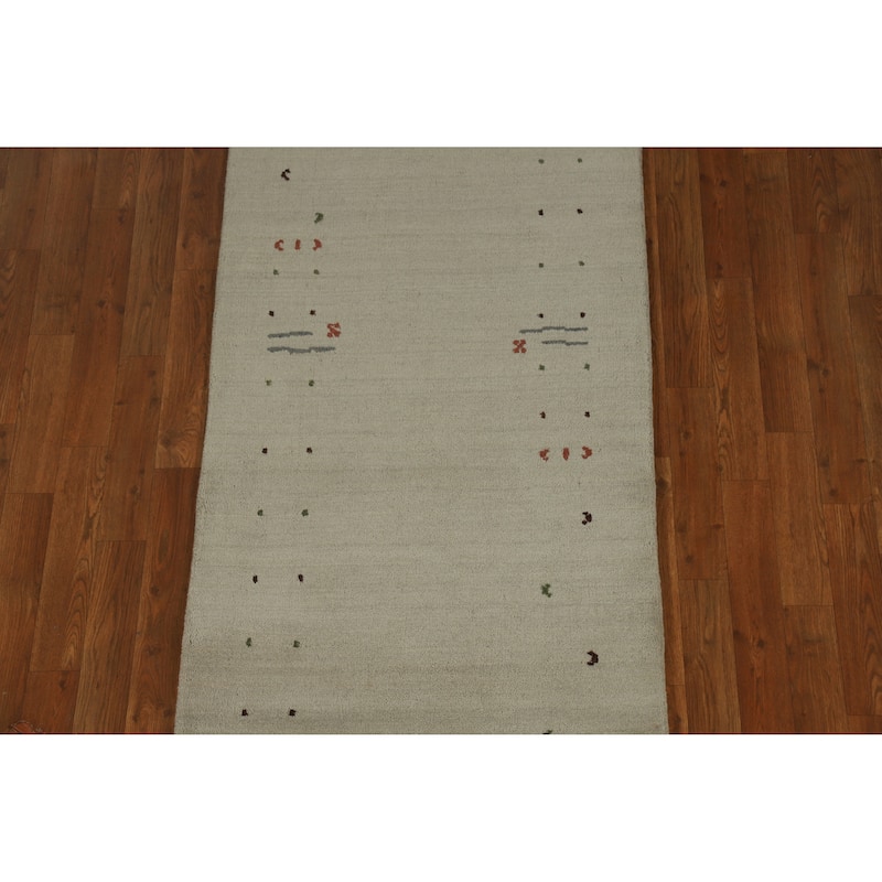 Tribal Gabbeh Indian Runner Rug Handmade Wool Carpet - 2'7" x 11'5"