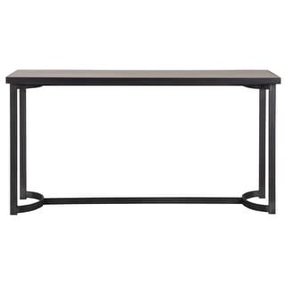 Uttermost Basuto 62" Long Oak Veneer Top Iron Lodge Style Console