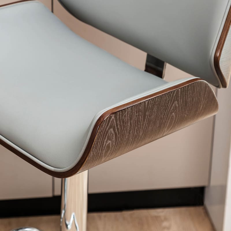 Glitzhome 46"H Mid-Century Modern Adjustable Swivel Bar Stool Set of 2