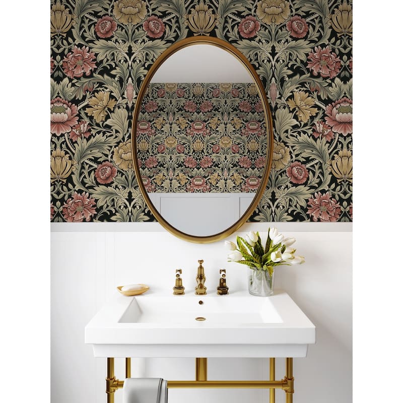 Harry & Grace Acanthus Floral Cameo Peel and Stick Wallpaper