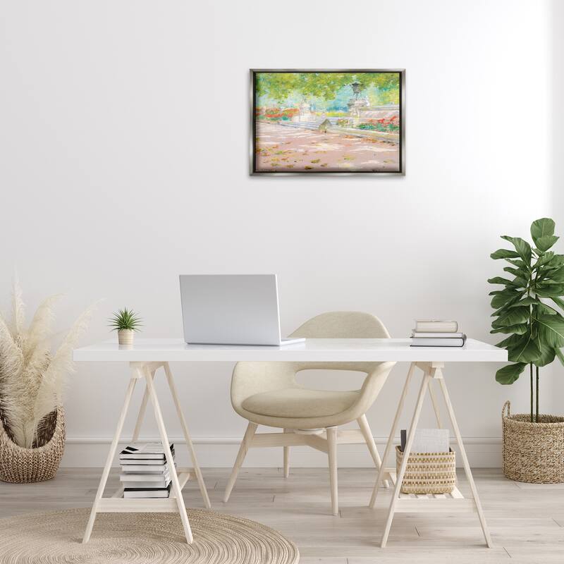 Stupell Summer Sunlight in Park Framed Floater Canvas Wall Art Design By LSR Design Studio