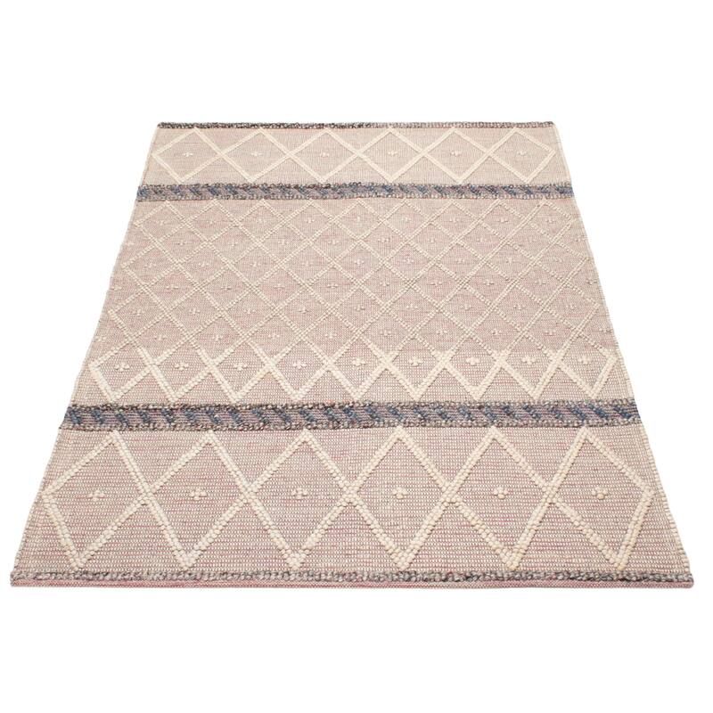 ECARPETGALLERY Braid weave Sienna Pink Wool Rug - 6'2 x 9'0