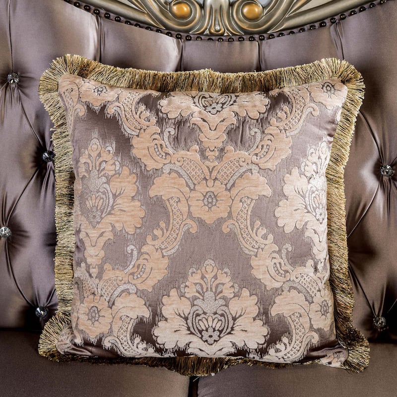 Furniture of America Cintel Traditional Velvet Tufted Wingback Loveseat