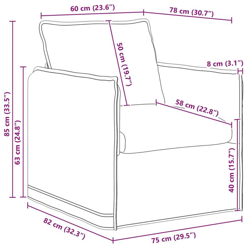 vidaXL Sofa Dark Grey Fabric