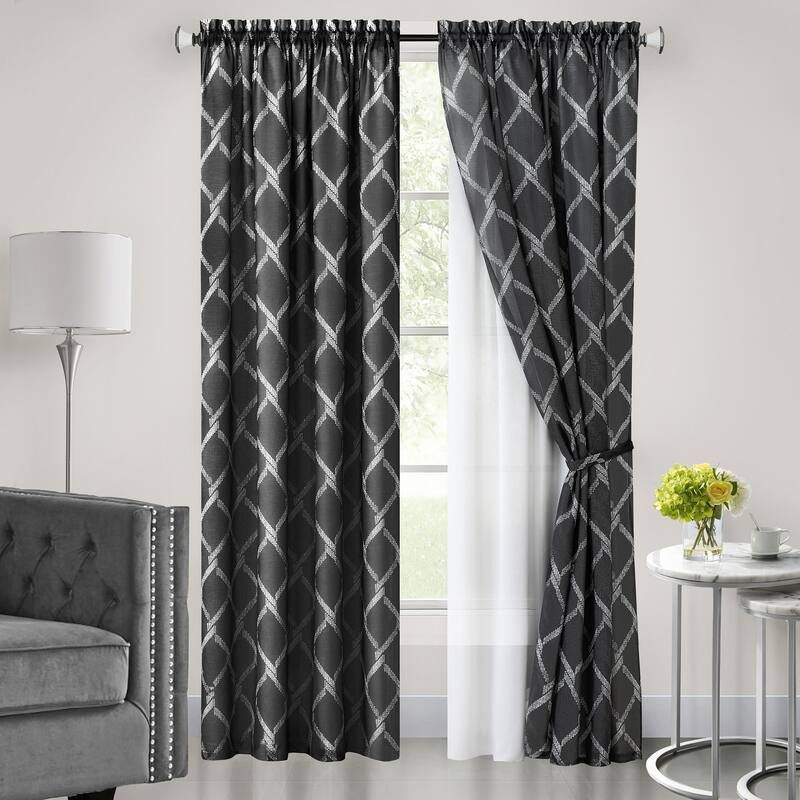 Bombay Double Layered Rod Pocket Window Curtain Panel