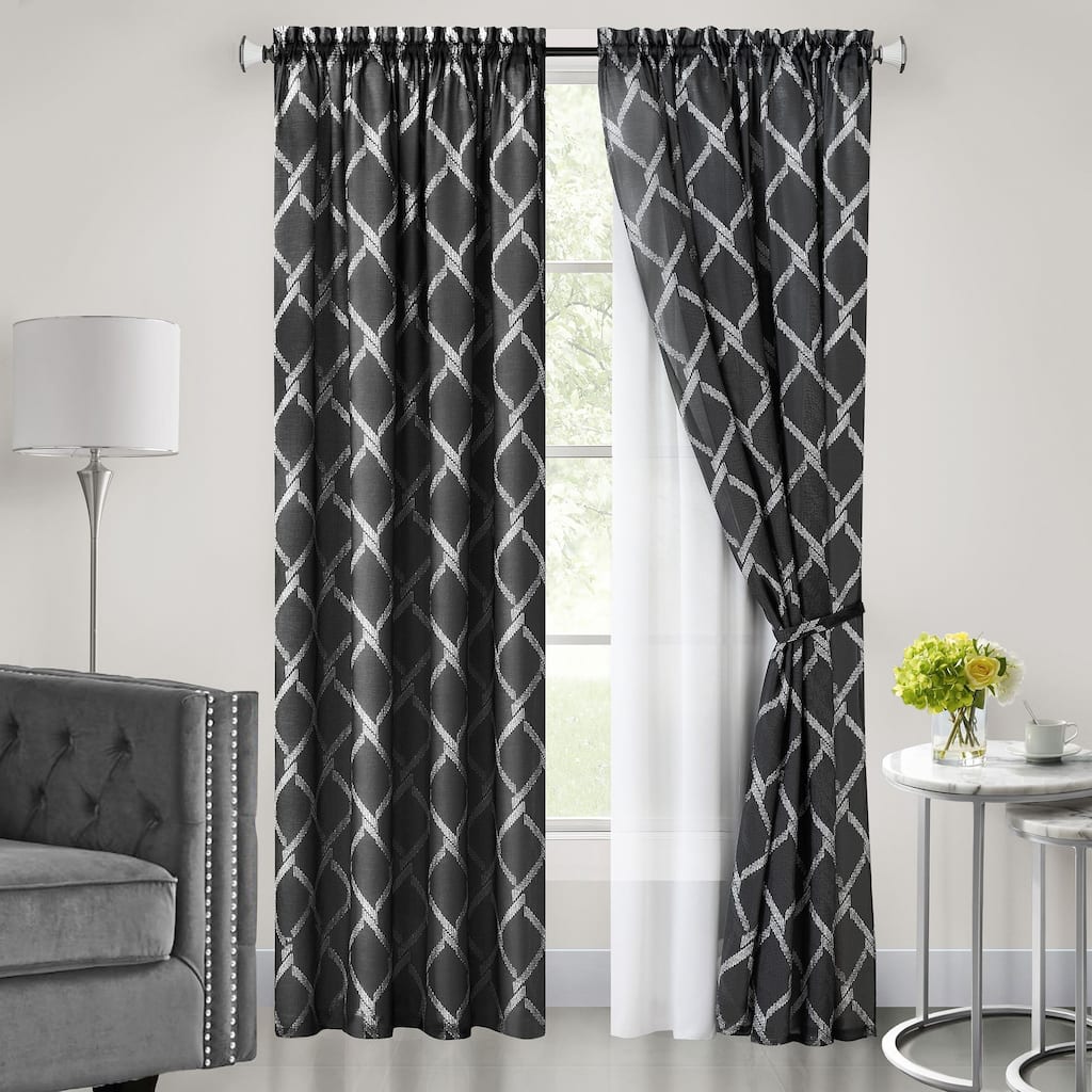Bombay Double Layered Rod Pocket Window Curtain Panel