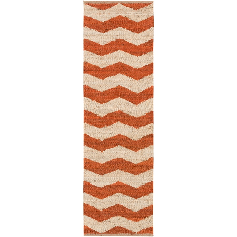 Hand-Woven Henry Natural Jute Chevron Rug