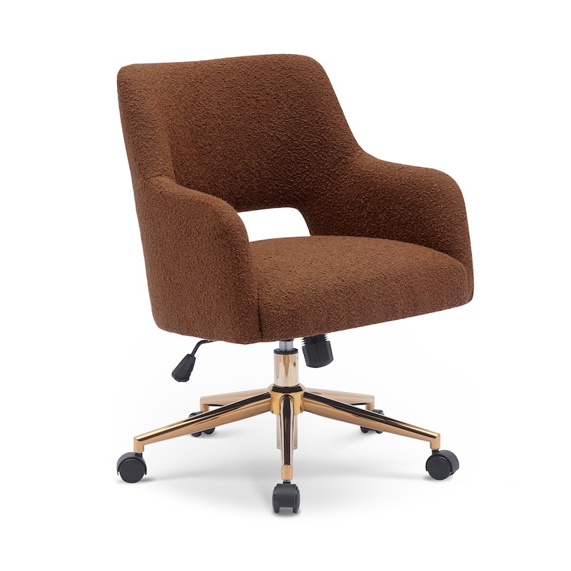 Boucle Upholstered Office/ Desk Chair - Swivel/ Adjustable Height