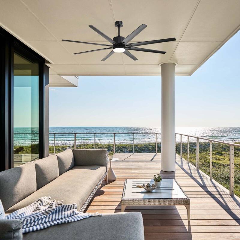 Sofucor 76/84Inch Large Industrial Ceiling Fan,Indoor/Outdoor Smart with Lights and Remote,Work with Alexa/Google