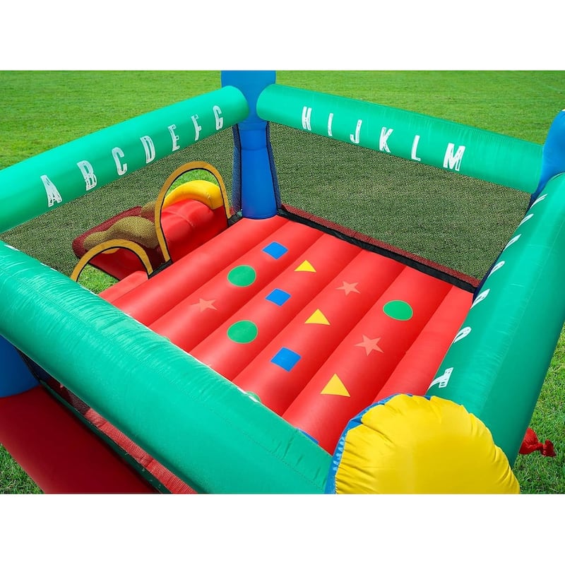 Funormous Educational Inflatable Bouncy House for Kids Outdoor Jump 'n Slide Bounce House for Kids Ages 3-8