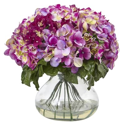Large Retro Vase Arrangement - Home Decor Flowers & Faux Water - Office Decor Gift - 14.5