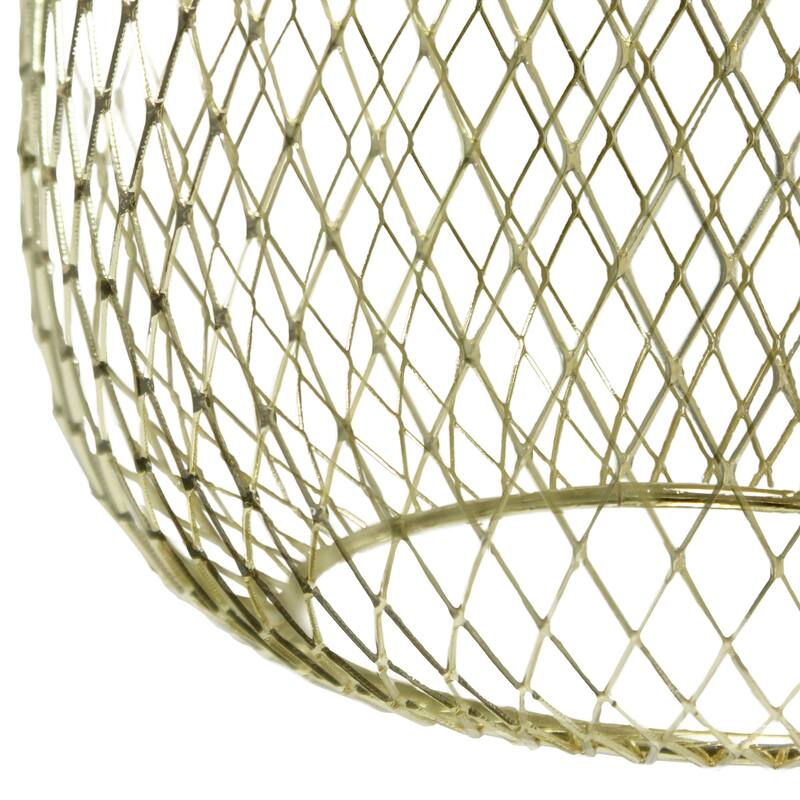Farmhouse Style Desk Lamp with Mesh Shade - 19" - Gold