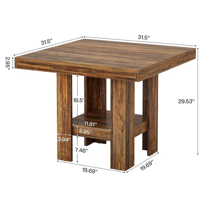 Small Dining Kitchen Table with Shelf Storage