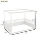 preview thumbnail 5 of 11, Full Size Deluxe Edition Wood Canopy Bed Frame with Guardrails Floor Bed and Four Poster Design for Kids Girls Boys