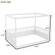 preview thumbnail 4 of 11, Montessori Floor Bed for Kids Boys Girls Full Wooden Canopy Bed with 3-Sided Extremely High Rails and Baffle Panels - No Slats