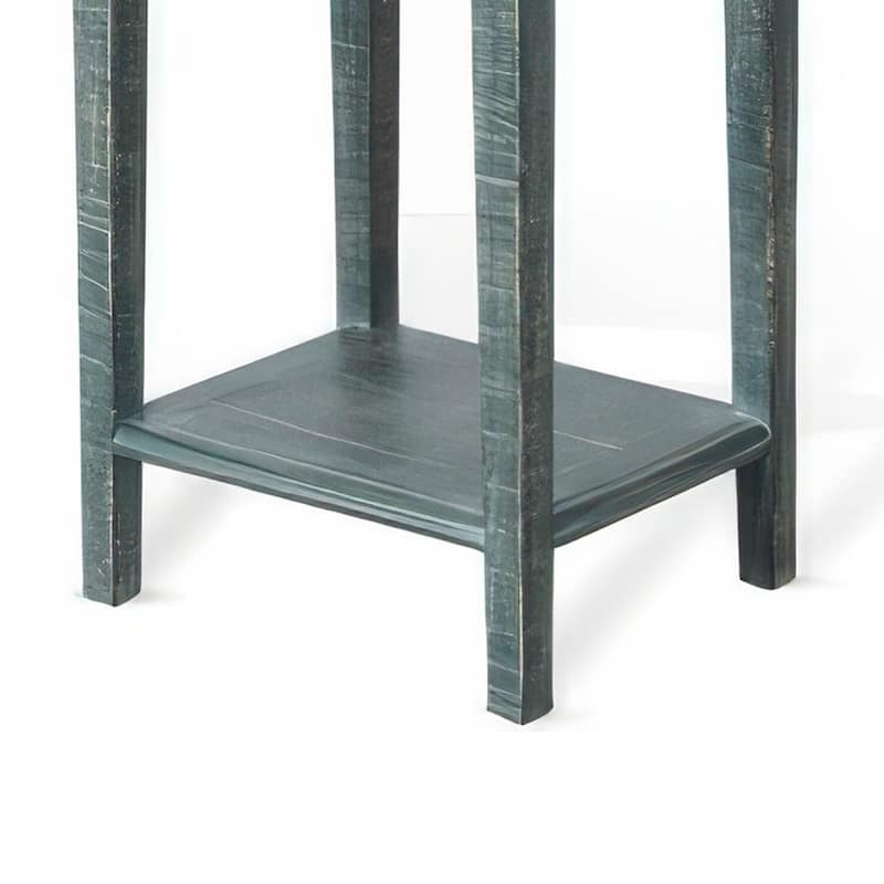 13 in. Green Rectangle Wood End Table with Storage Drawer for Convenience