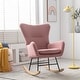 preview thumbnail 3 of 39, Velvet Armchair Wingback Comfy Rocker Chair with Thick Padded Seat for Nursery