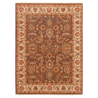 ECARPETGALLERY Hand-knotted Jamshidpour Brown Wool Rug - 5' 1" x 6' 8"