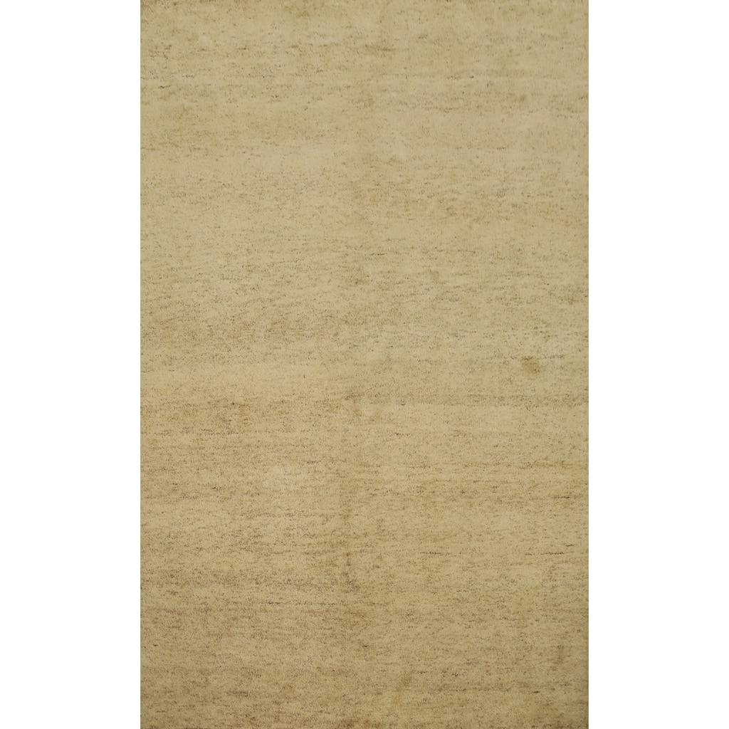 Hand Knotted Oriental 100% Wool Carpet Modern Modern Beige & Ivories Gabbeh Area Rug - 7' 7'' X 5' 6''