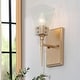 preview thumbnail 1 of 16, Mirha Mid-Century Modern Industrial Dimmable Glass Wall Sconce Bathroom Vanity Lights Foyer Powder room Hallway Gold/ 1-light