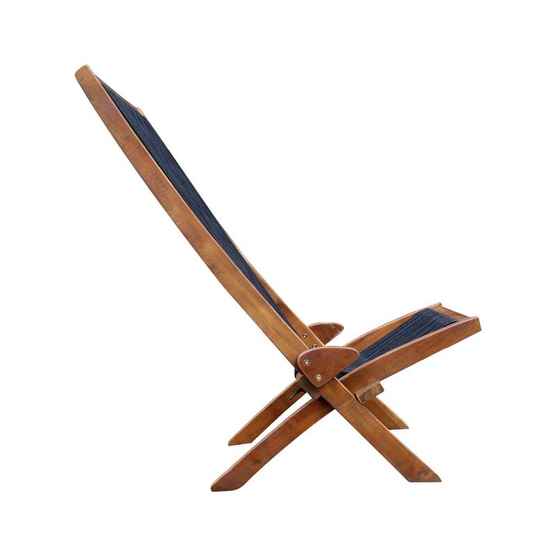 Outdoor Foldable Patio Roping Art Wooden Chair