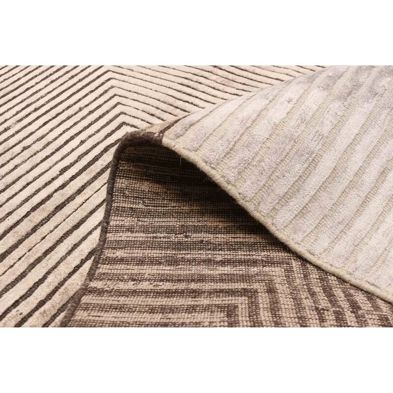 ECARPETGALLERY Hand Loomed Elysian Beige Rug - 5'4 x 7'8