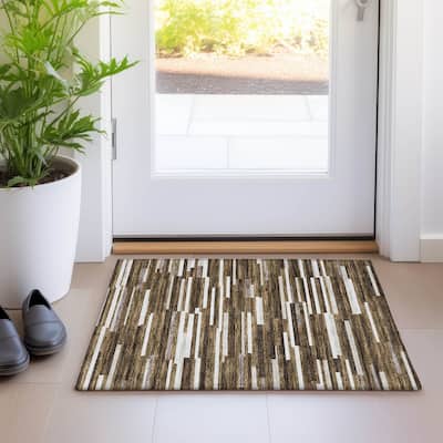 Premium Washable Super Soft Geo Stripes Mayfield Rug